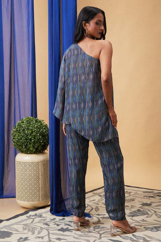 Elara One-Shoulder Top With Pants