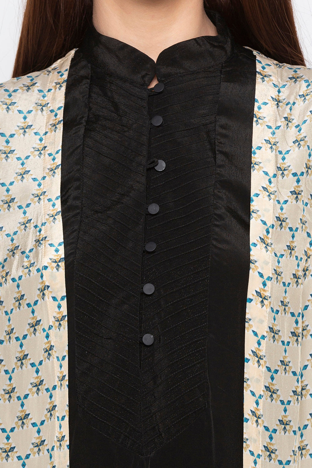 Applique Printed Jacket With Palazzo Set