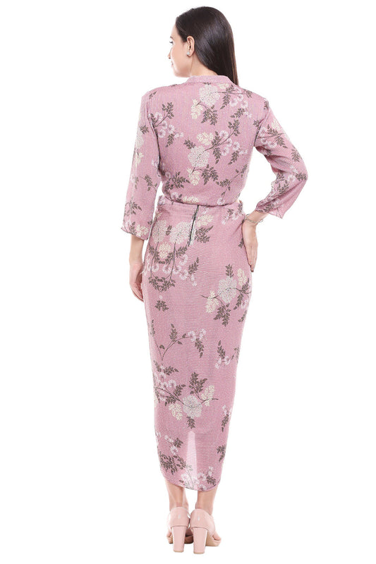 Windance Printed Drape Dress With Short Jacket