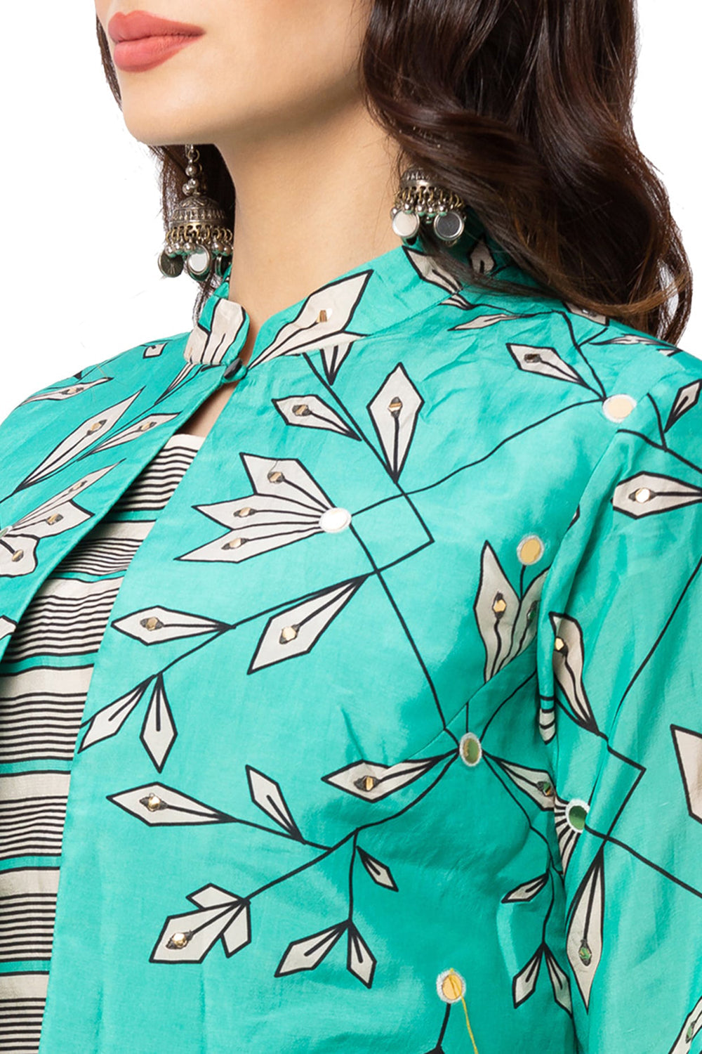 Asymmetrical Printed Dress With Jacket