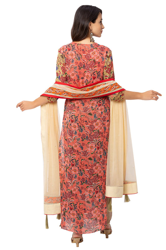 Printed Tunic With Dhoti Pants And Dupatta