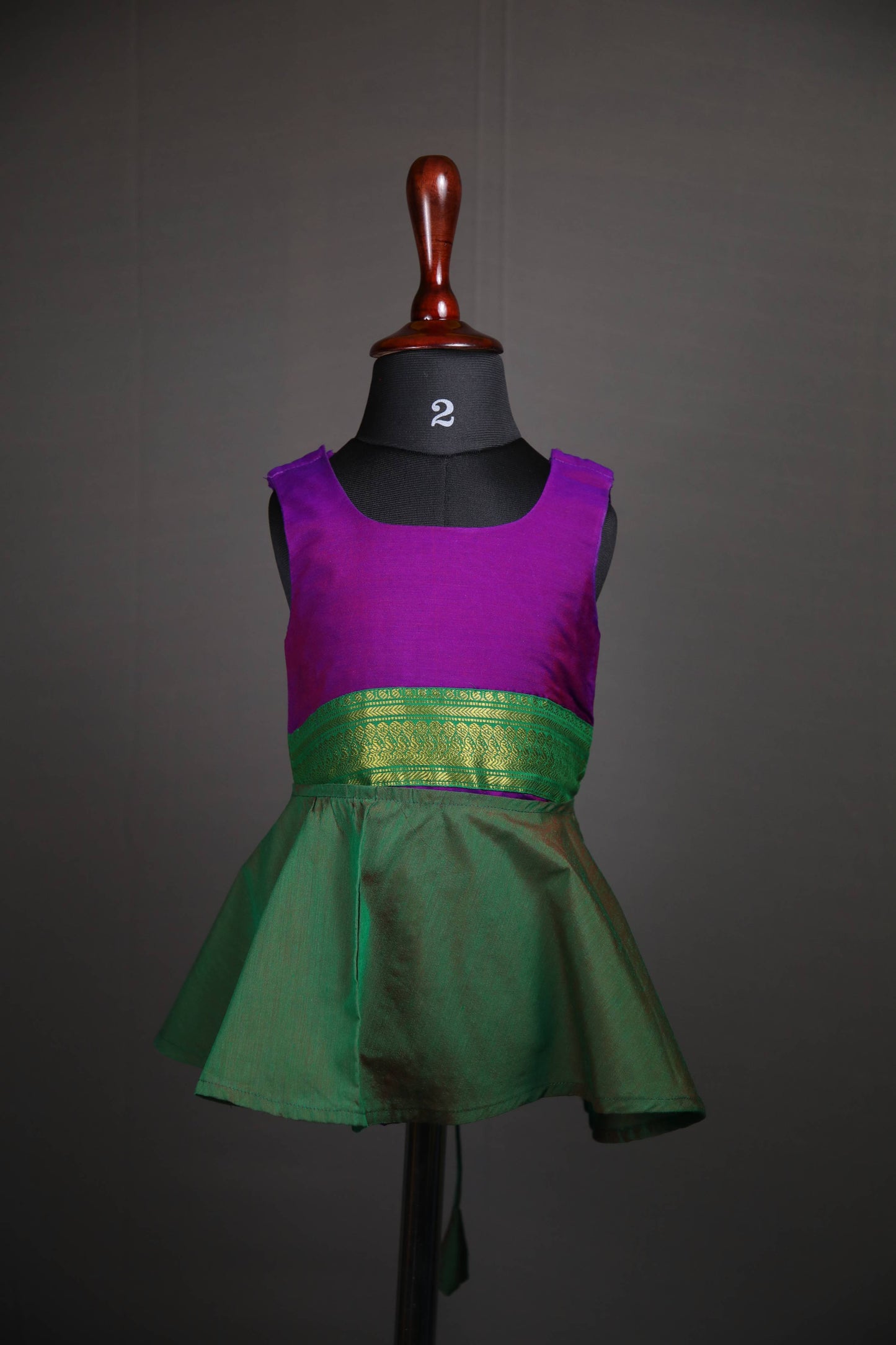 Angel Whisper - Onesie Rompers in Dual shade of purple with green zari