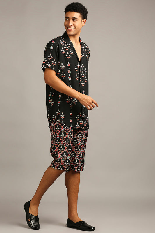 Black Ethnic folklore printed co-ord set