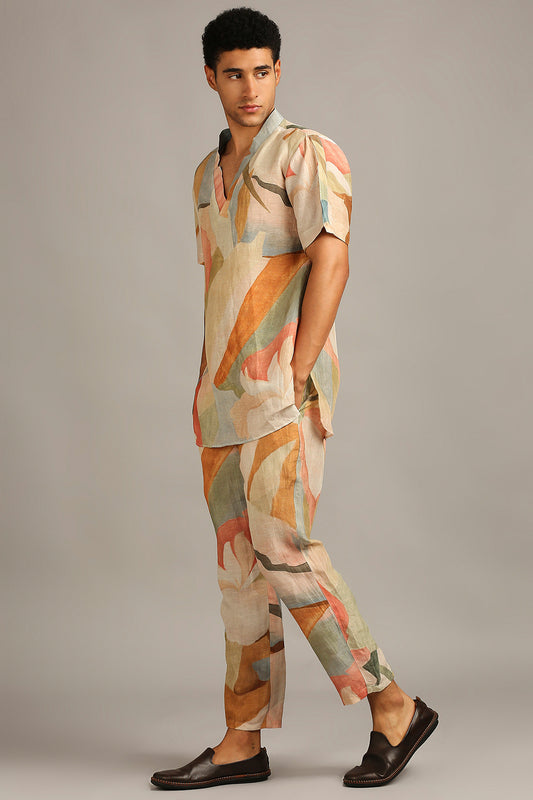 Multi color Conversational printed co-ord set