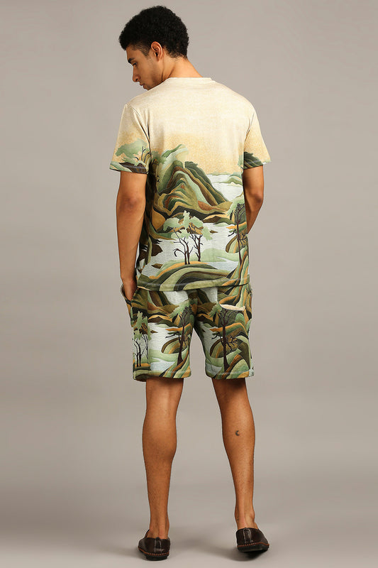 Green Conversational printed co-ord set