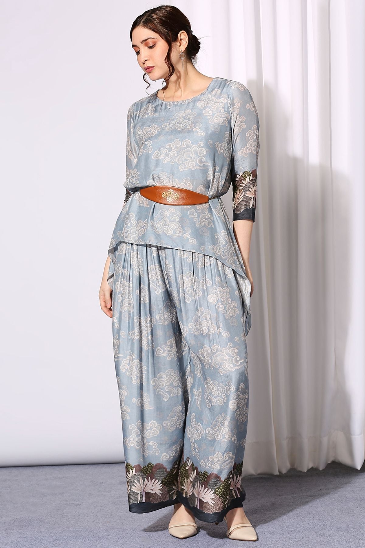 Conversational Printed Asymmetrical Co-Ord Set