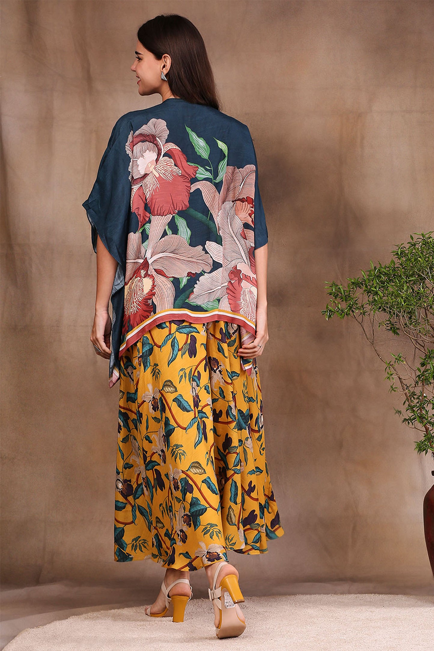 Orchid Bloom Printed Pant Set With Jacket