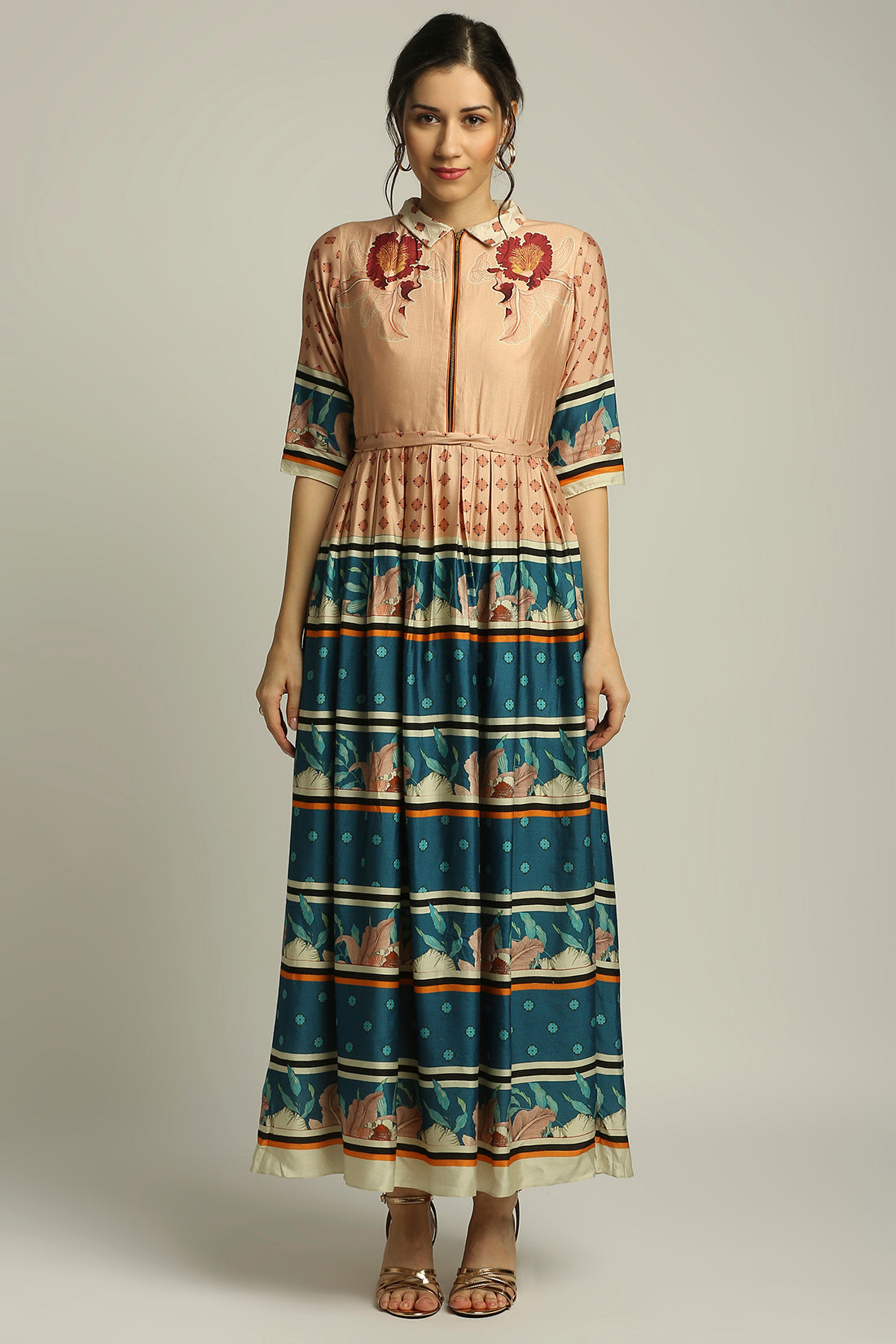 Orchid Bloom Printed Long Dress