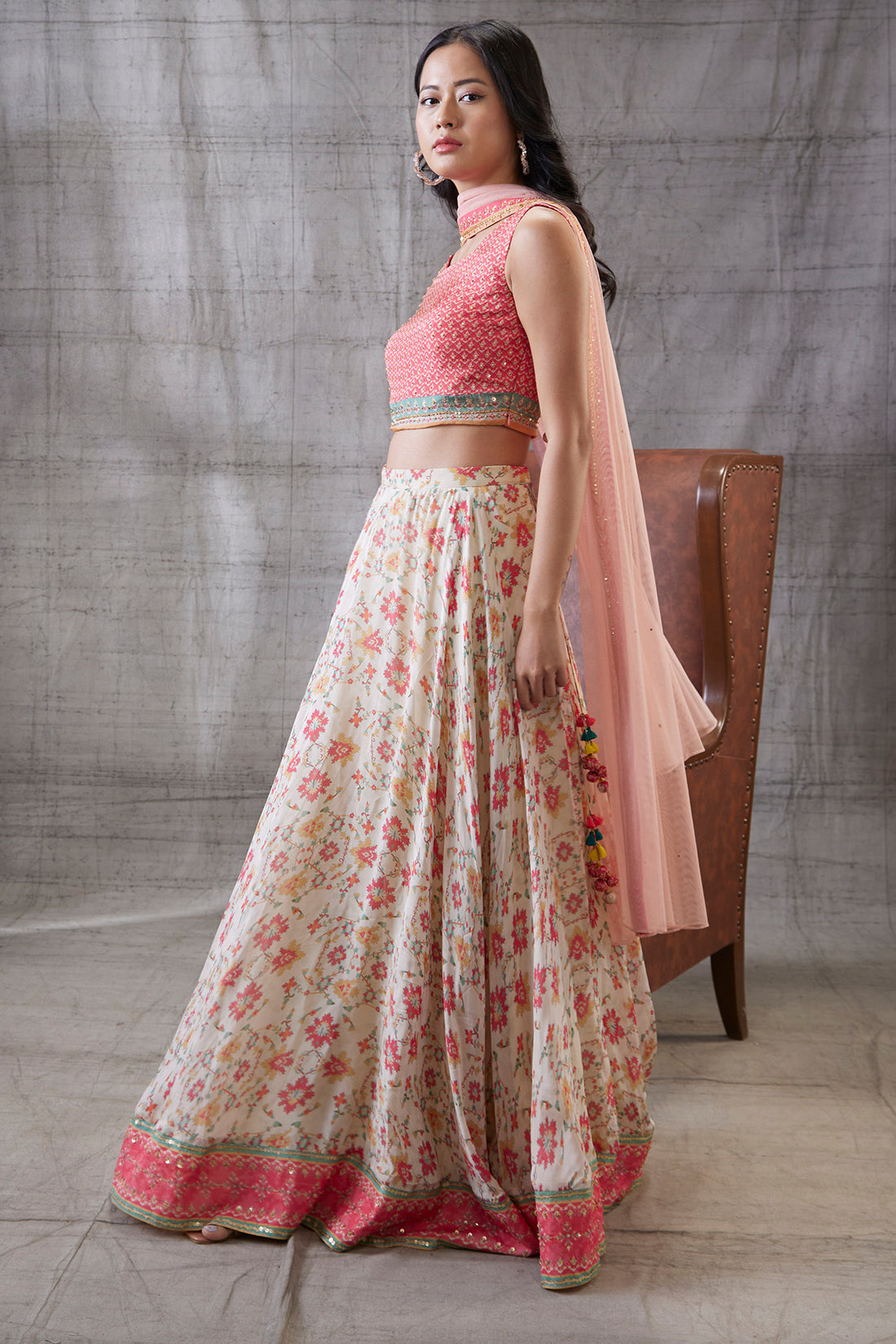 Zahra Embroidered Lehenga Set With Dupatta