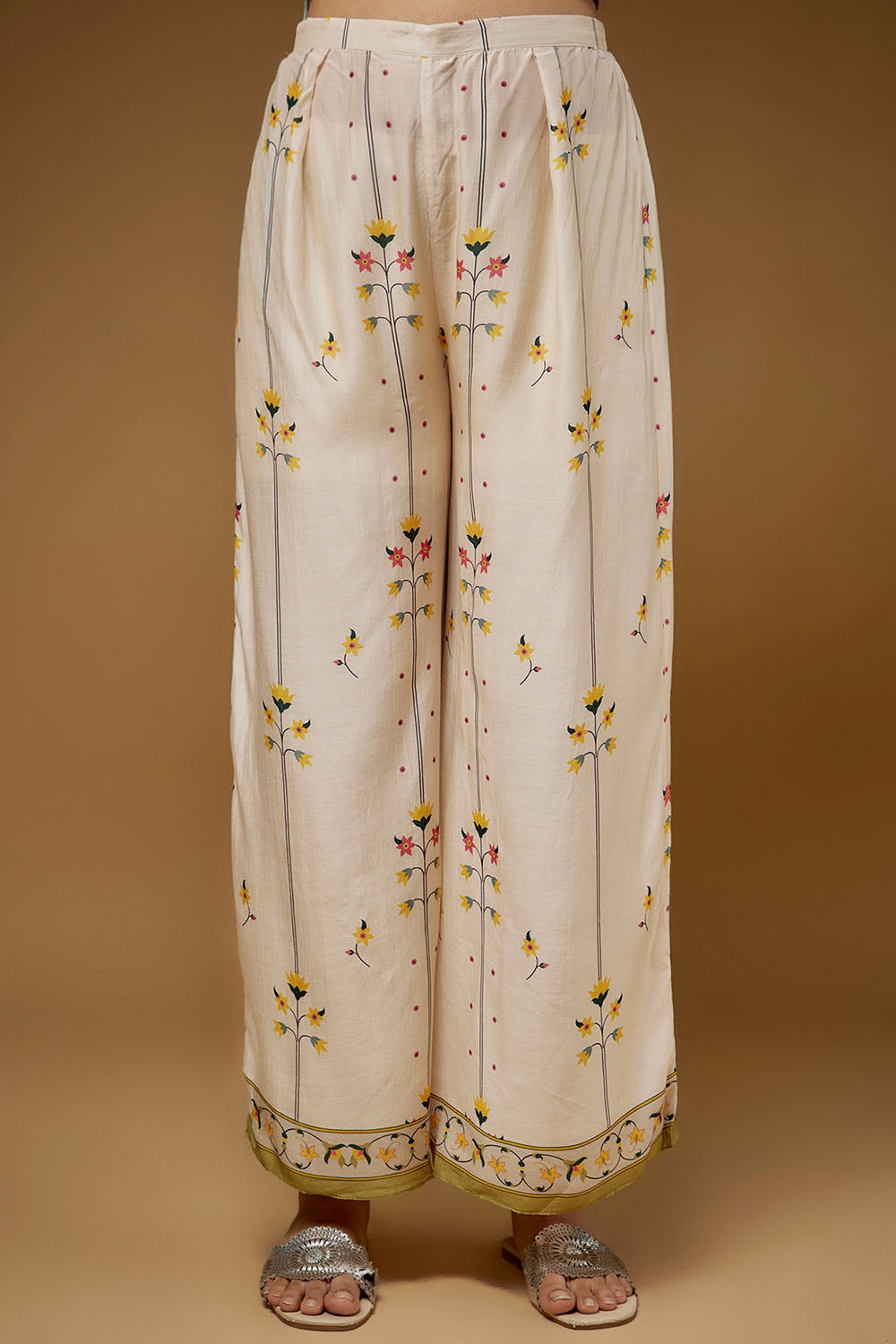 Chanderi Ivory Printed Co-Ord Set