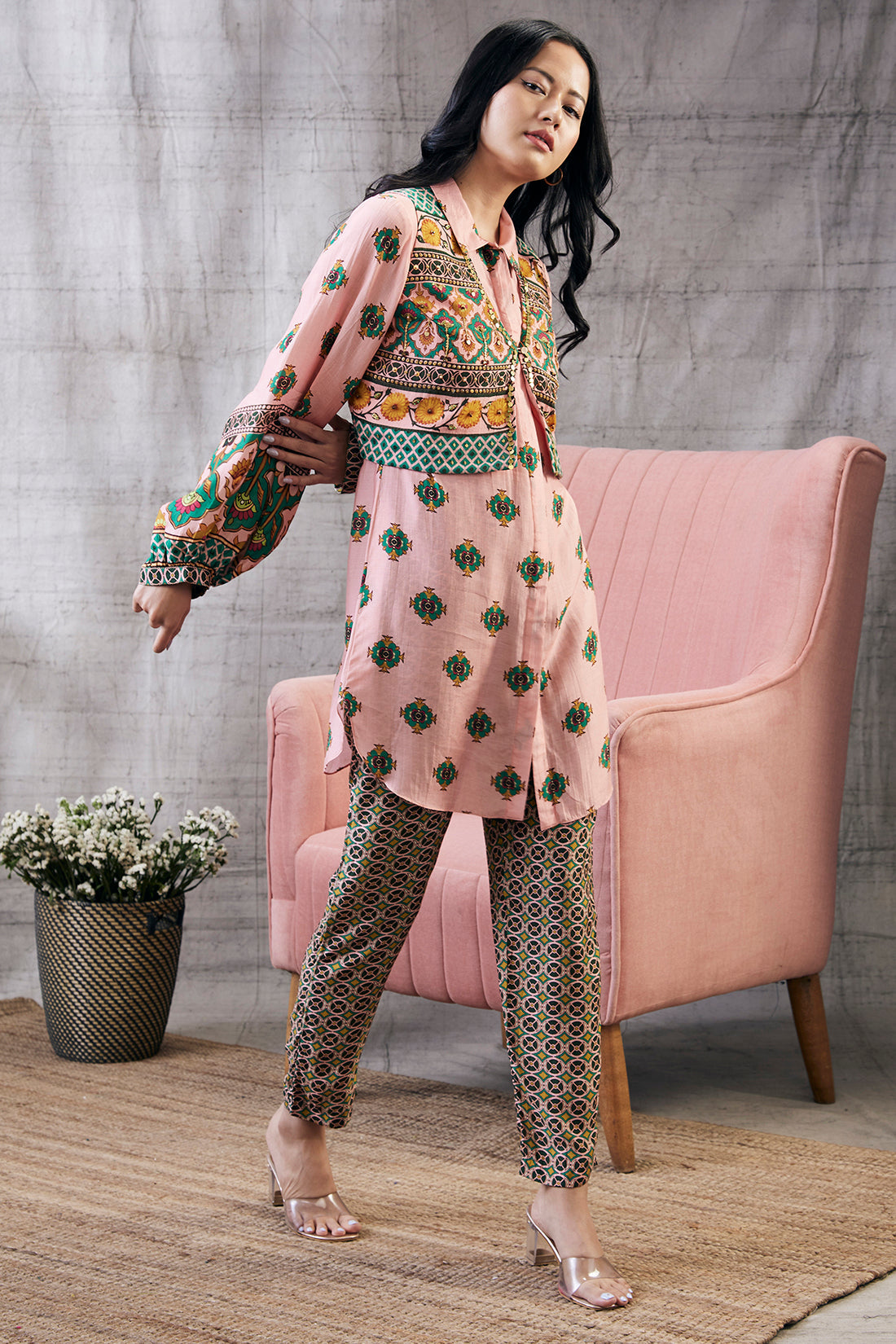 Taahira Printed Co-Ord Set With Jacket