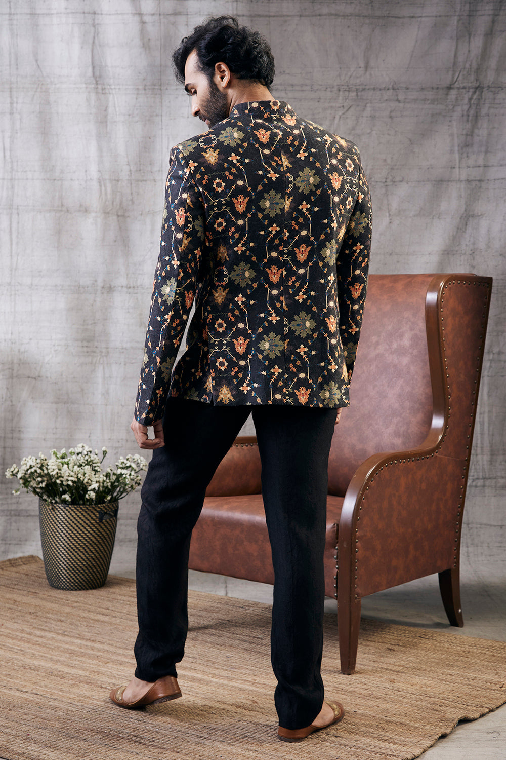 Zahra Printed Jacket With Dhoti Set