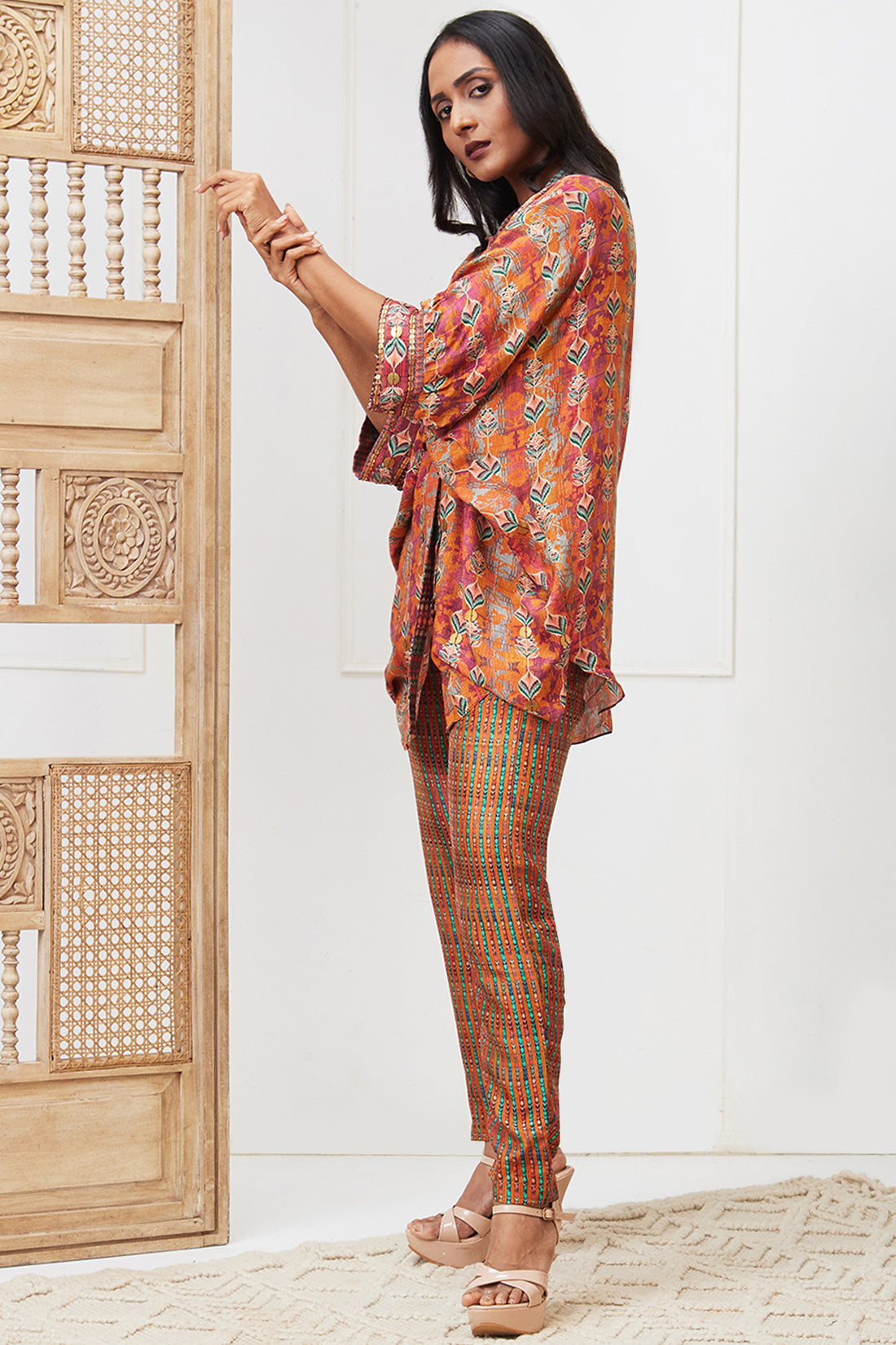 Adah Embroidered Kimono Co-Ord Set