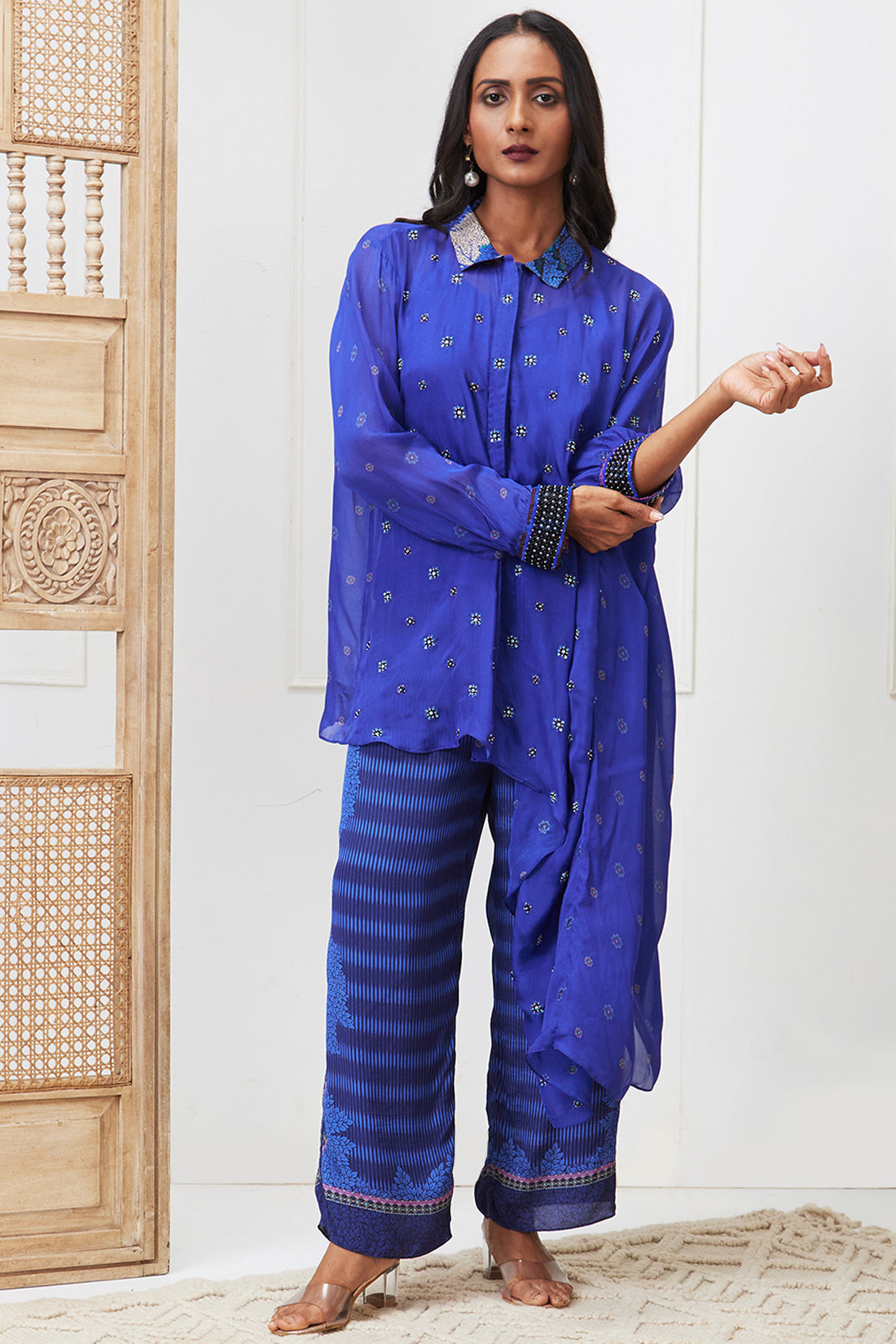 Zaynab Embroidered Asymmetric Co-Ord Set