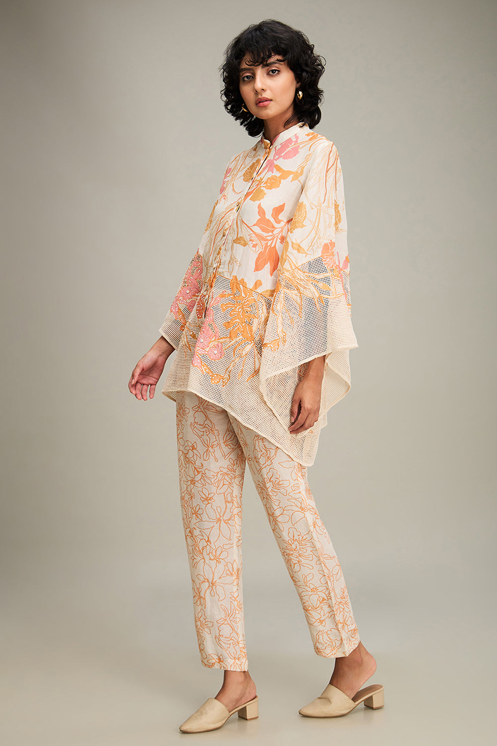 Off White Zinnia Applique Co Ord Set