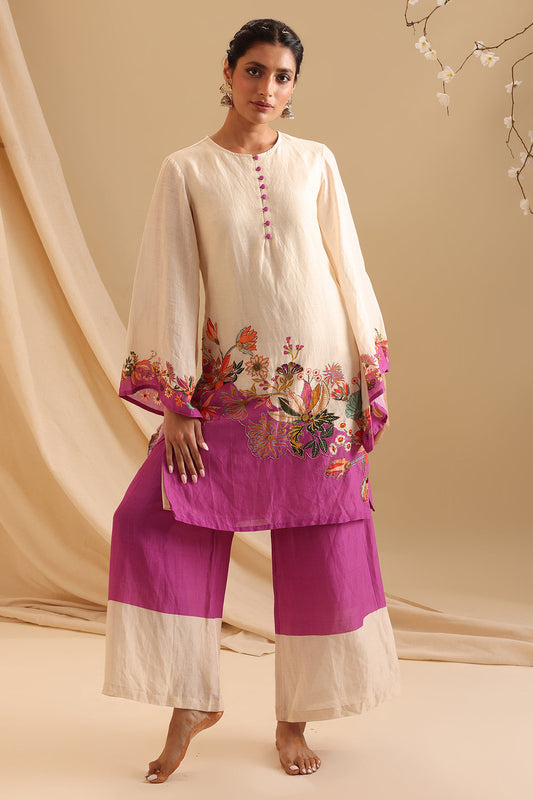 Cream Aarani Embroidered Kurta Set
