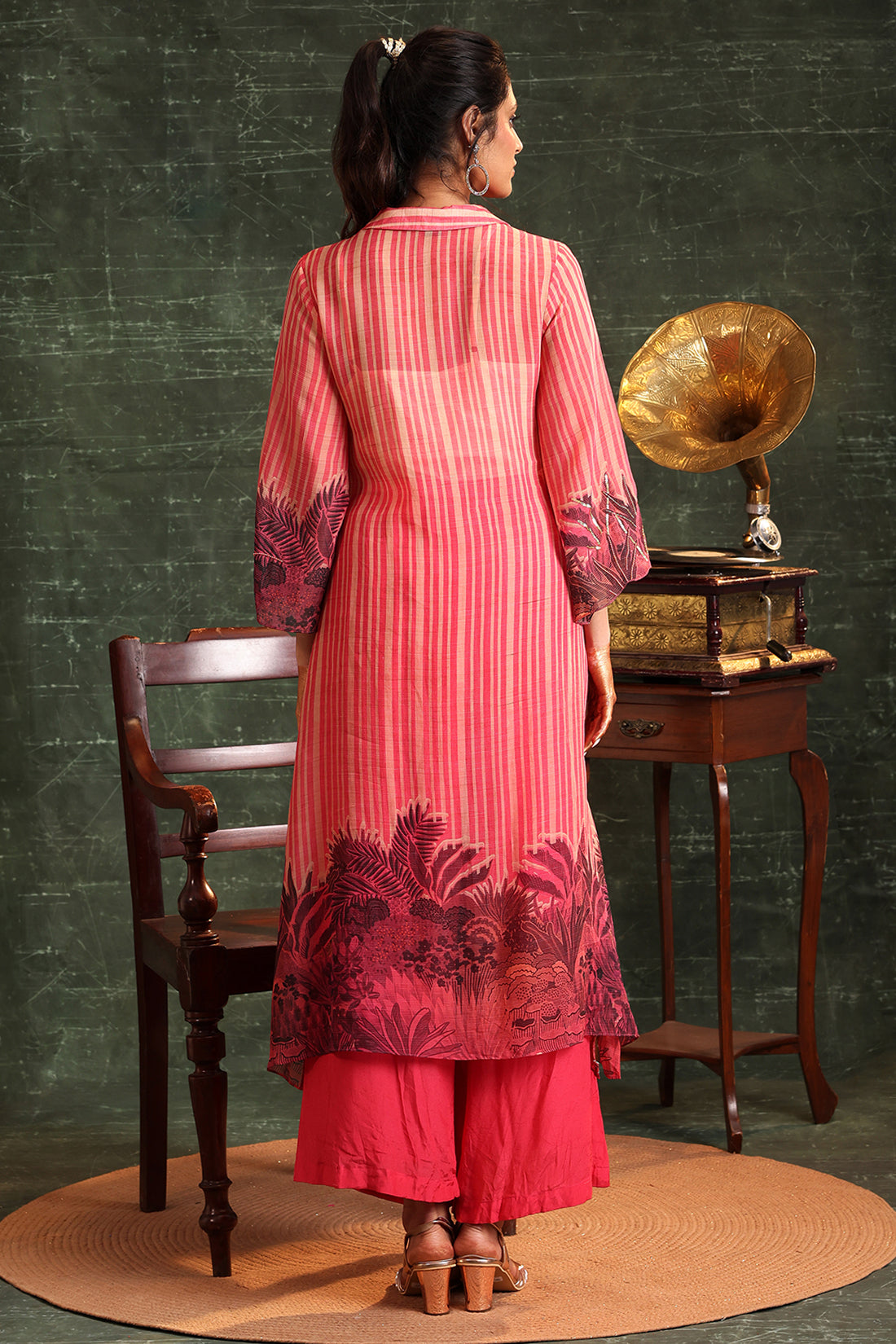 Pink Kaira Embellished Shirt Kurta Set