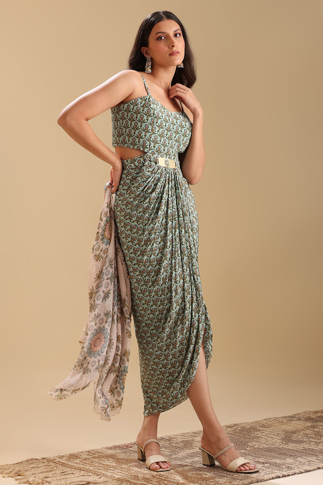 Eraya Embellished Drape Dress Set