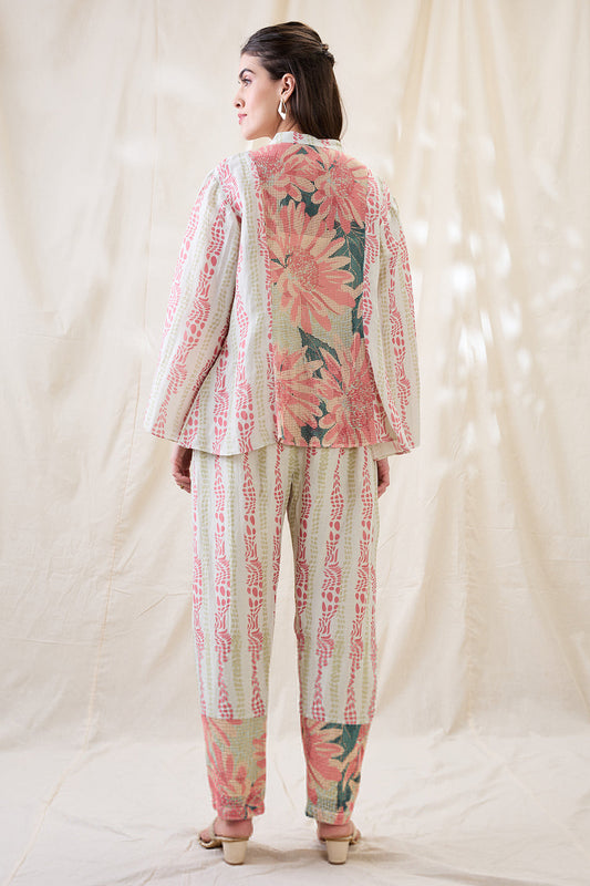 Ravya Embellished fron tie-ups co-ord set