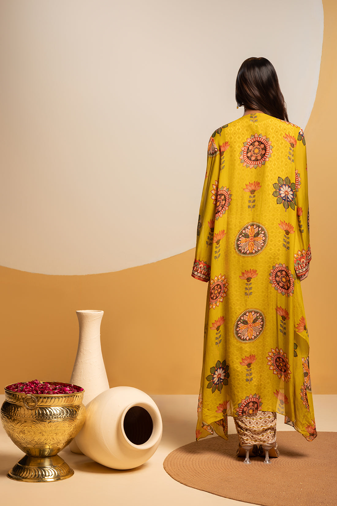 Taarani embellished drape dress set