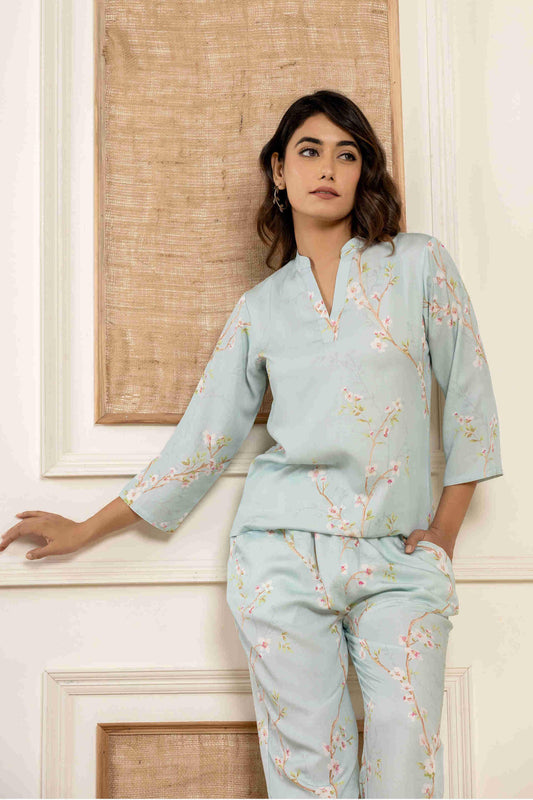 Floral Dreams (3/4 sleeves) Lounge wear | 100% Tencel Fabric