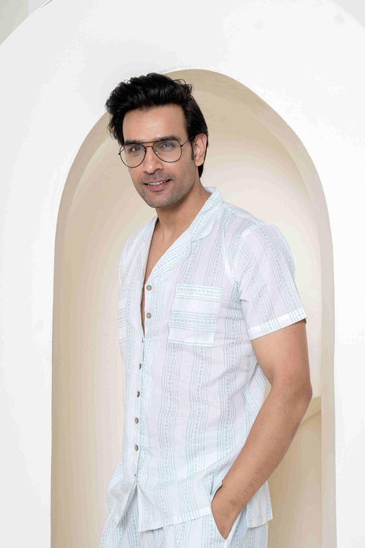 Azure Skyscape Men (Pajamas) Lounge wear | 100% Cambric Cotton