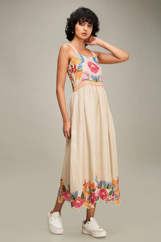 Avian Canopy Embroidred Dress