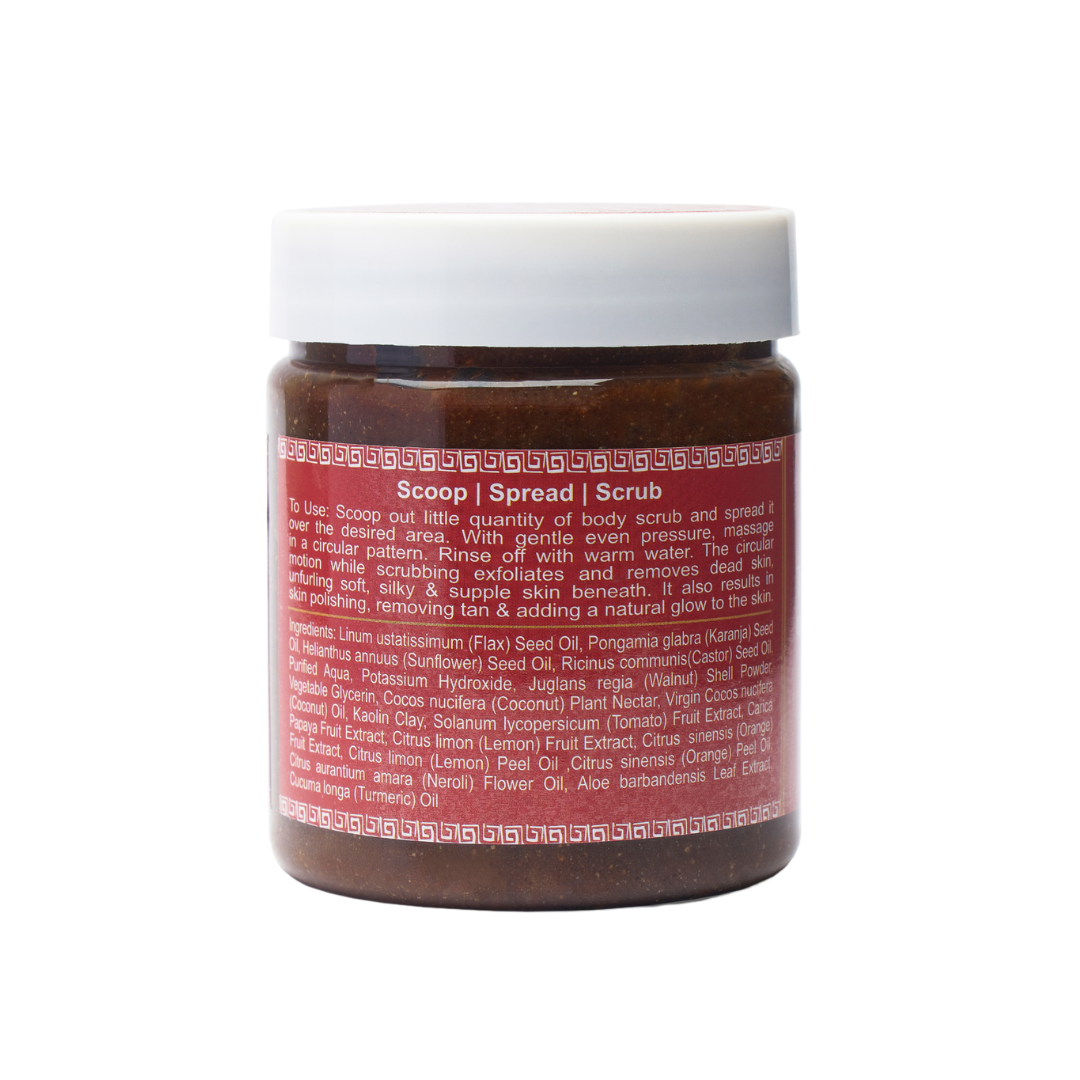Tomato Walnut Body & Face Scrub Concentrate (200gm), Rustic Art