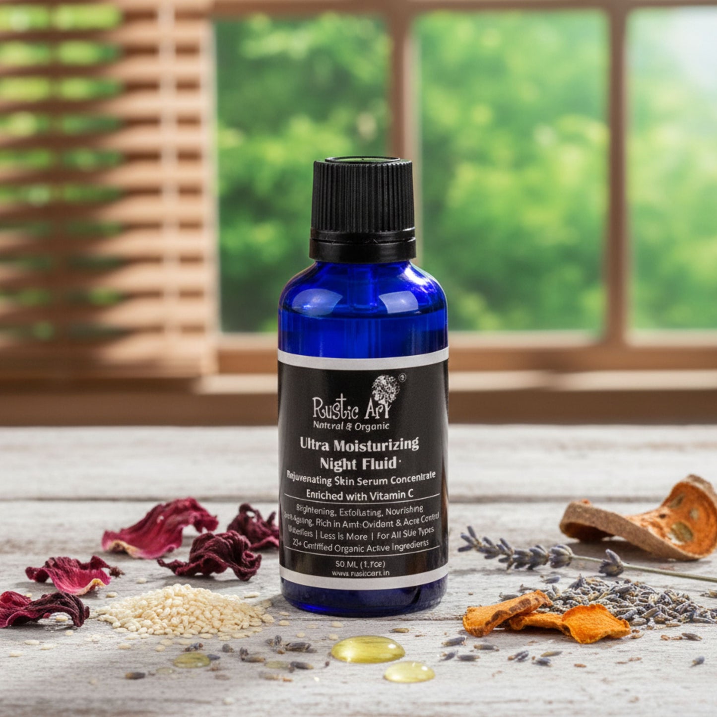 Ultra Moisturizing Night Fluid with Vitamin C, Rustic Art