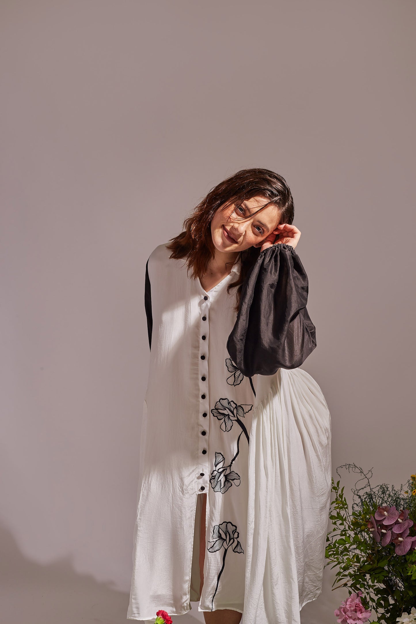 VALENTINA Black and White Dress