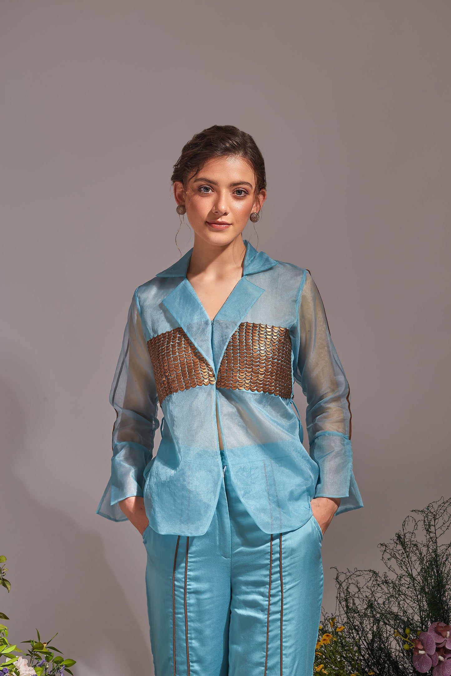 NORA Cyan Blue Pant set