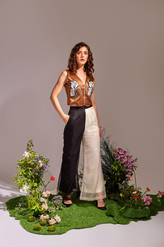 ZOE SET Nutshell Brown, Black and Cream Jacket and pants