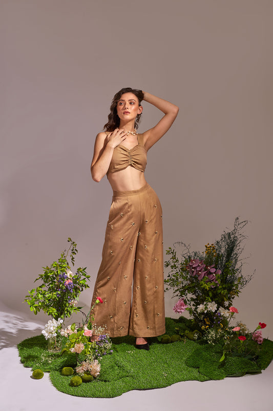 FAE Beige and White Dress