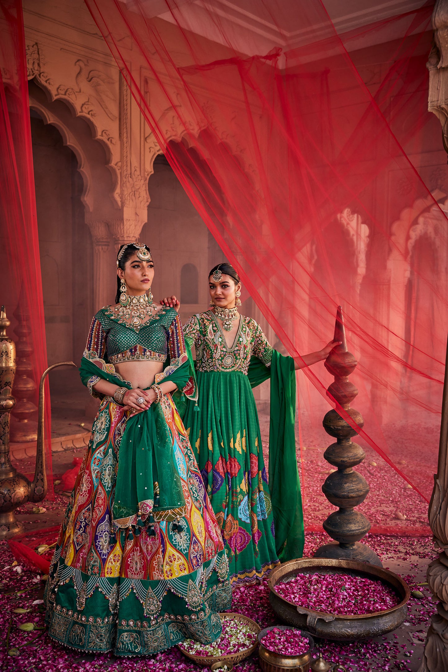 Roop Pine Green Bandhani Anarkali Set