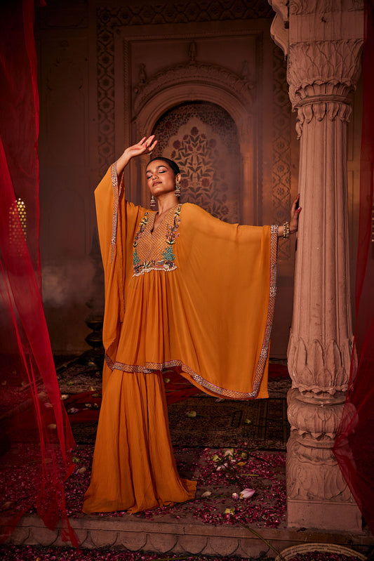 Roop Mustard Yellow Kaftan with Palazzo