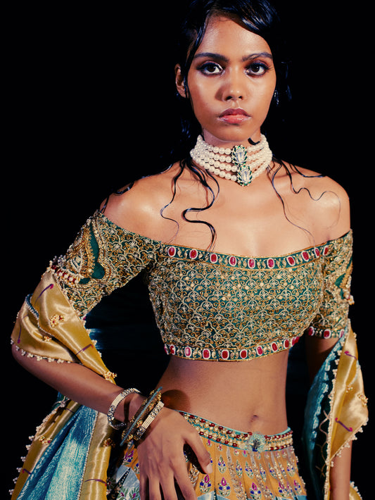 Neelmayi Blue Paithani Silk Zardosi Designer Bridal Lehenga