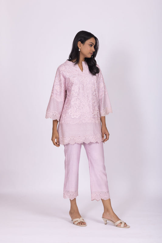 Yana Lilac chanderi Kurta set