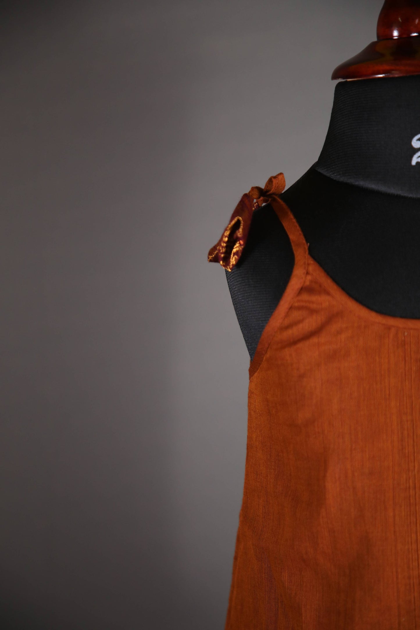 Swara - Tie up Dress in Kanchi Cotton in Brown