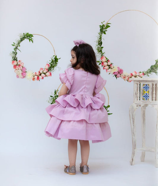 Lilac Tassel Frock for Girls