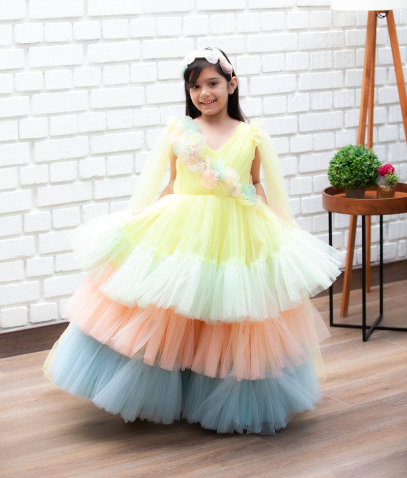knee length dresses for ladies Buy Multi Colour Net Layers Gown for Girls Mohi fashion knee length dresses for ladies Buy Multi Colour Net Layers Gown for Girls Mohi fashion