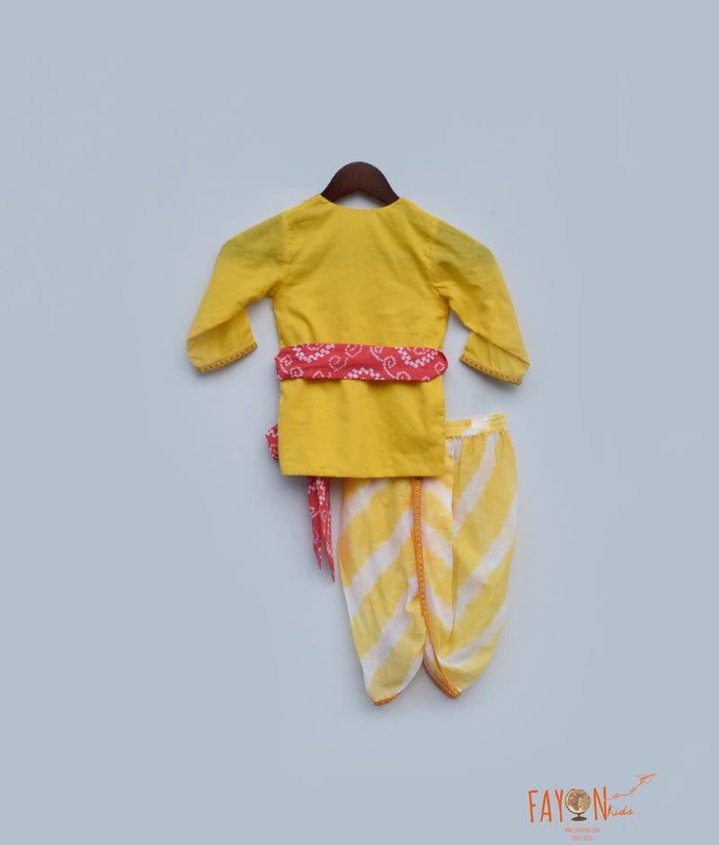 Yellow Kurta with Dhoti for Boys