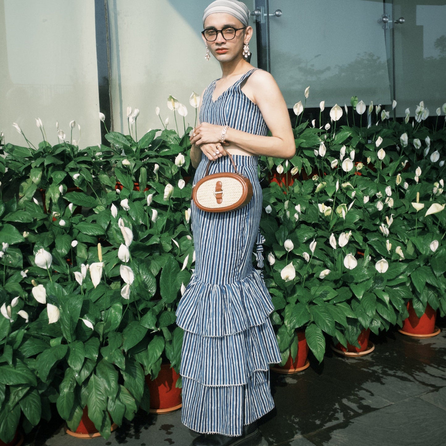 Zevar Club 22K Gold-Plated Handcrafted White Kundan & Zirconia Studded Statement Chandelier Earrings