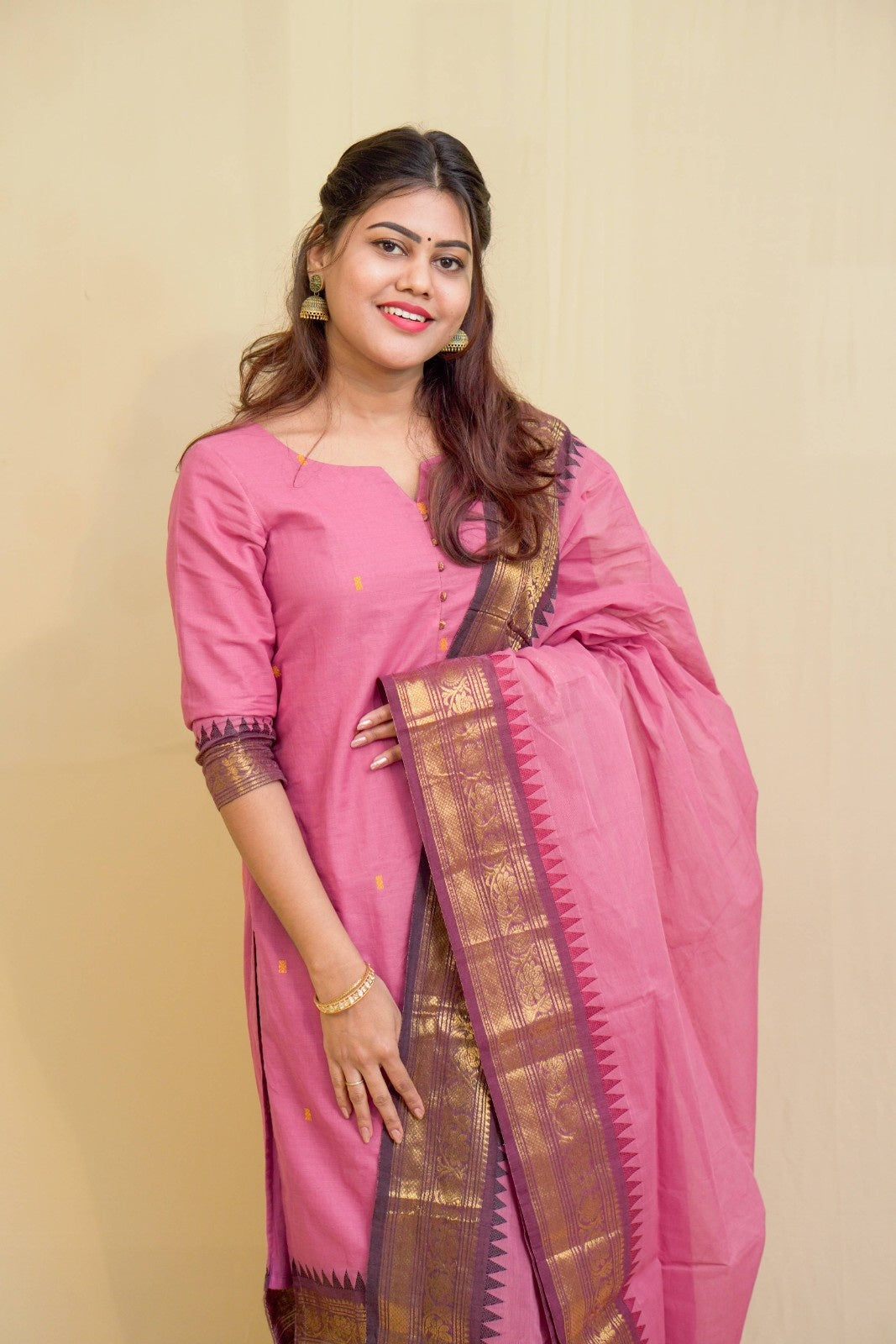 kanchi cotton dress Pastel Green Kanchi Cotton knee length gown XL