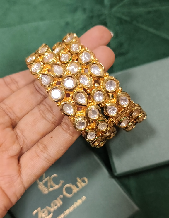 Preeti Statement Kundan Bangles with Openable Screw