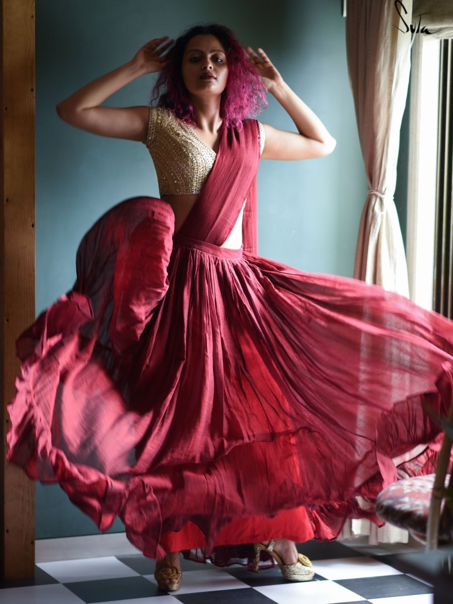 Ishq Golambar (Pre Stitched Saree) - Suta Bombay