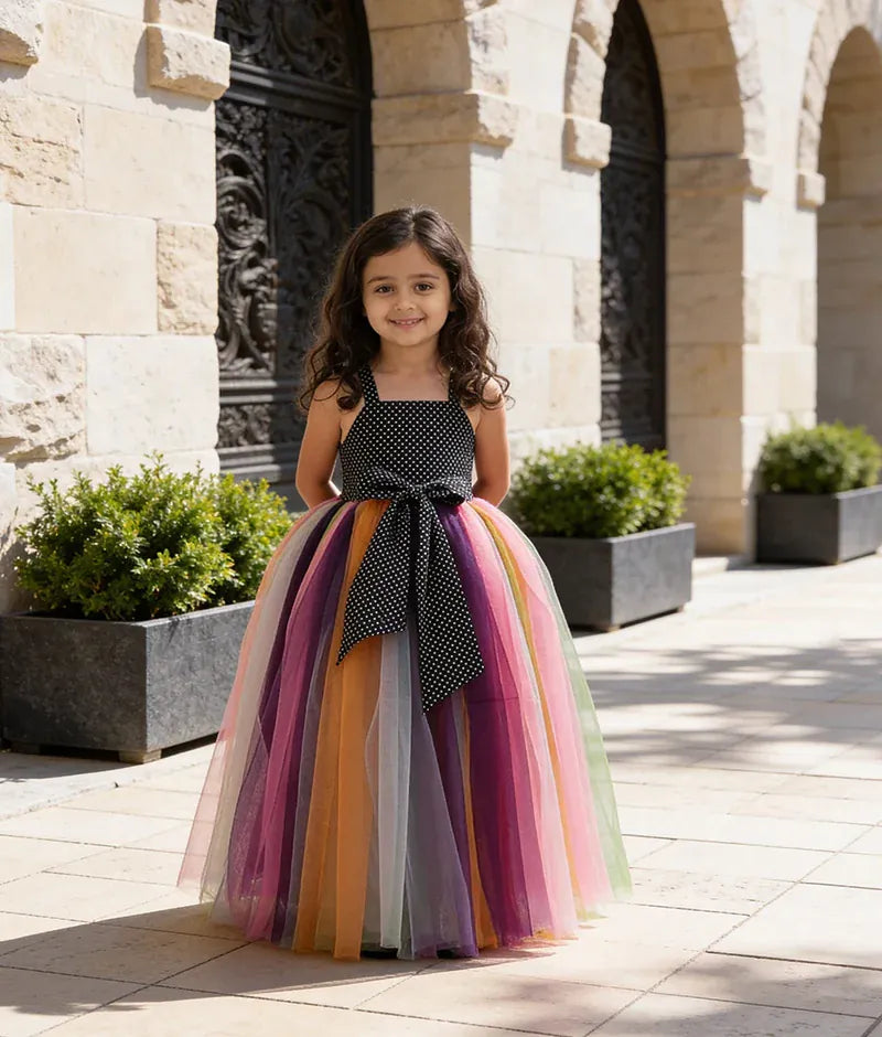 Shop Multi Colour Net Gown for Girls  Mohi fashion