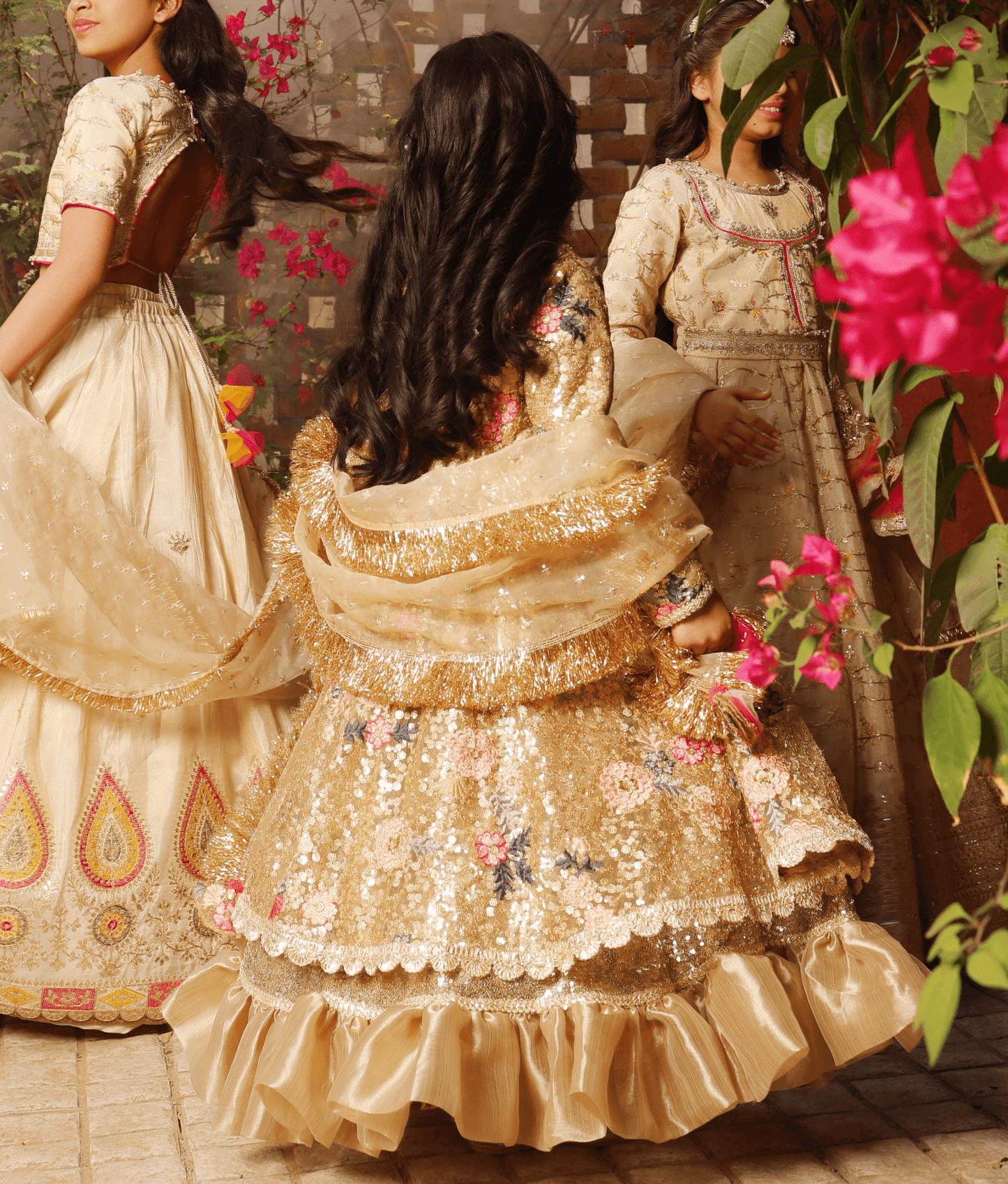 Manufactured by FAYON KIDS (Noida, U.P) Golden Sequence Anarkali with Dupatta