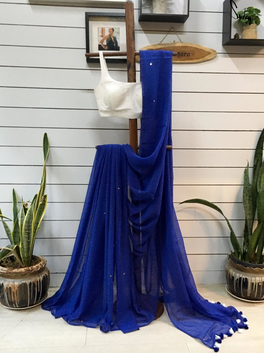 Midnight blue chumki - Suta Bombay