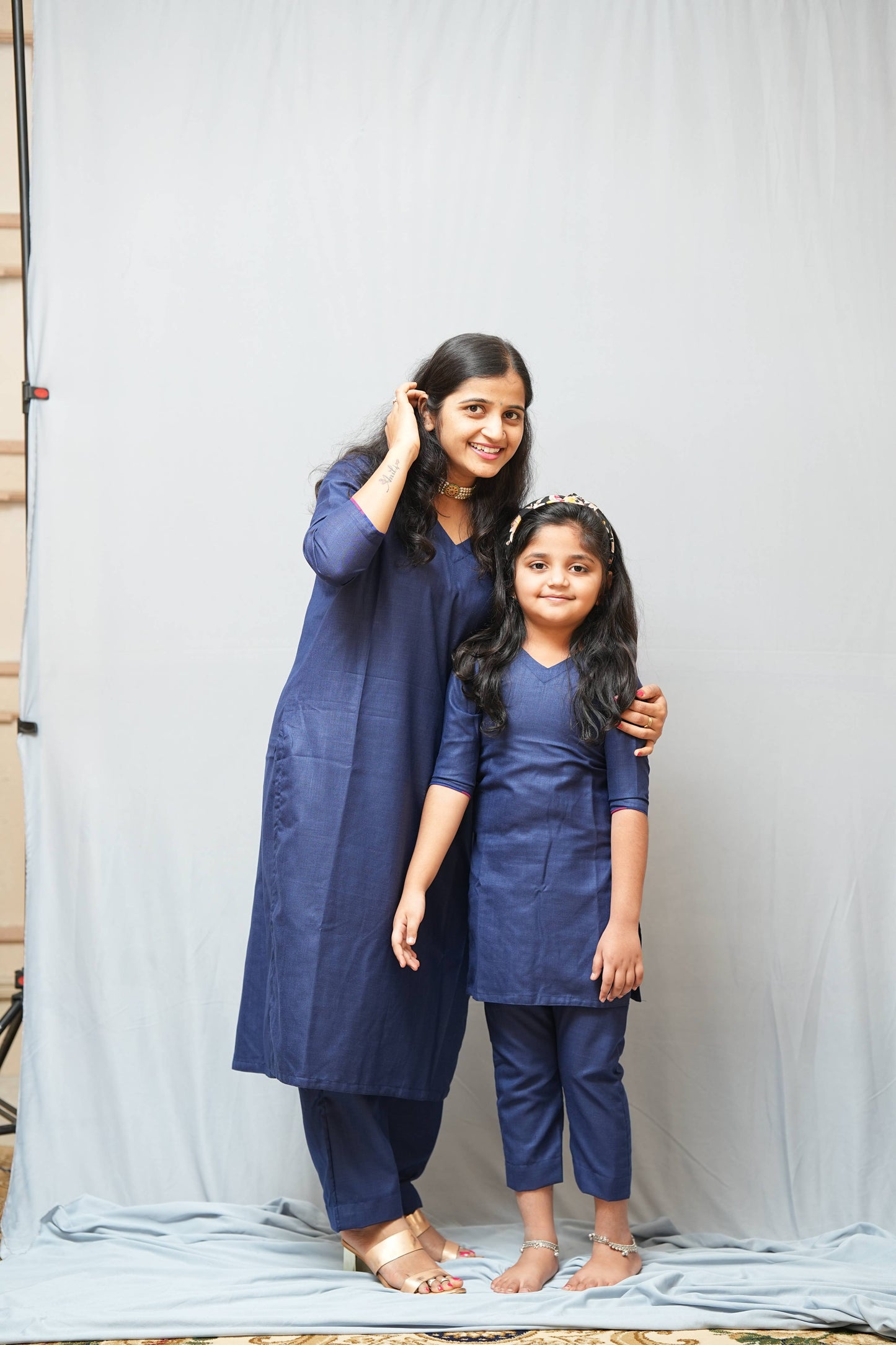 Kanaka -co-ord set in pure cotton with chettinad checks in Blue