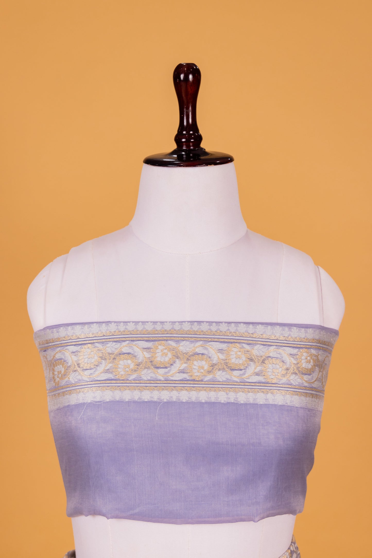 Slate Blue Banarasi Cotton Cutwork Saree